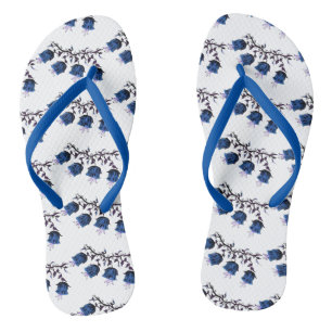 Tongs Blue Canterbury Bells Adult Flip Flops Slides Stra