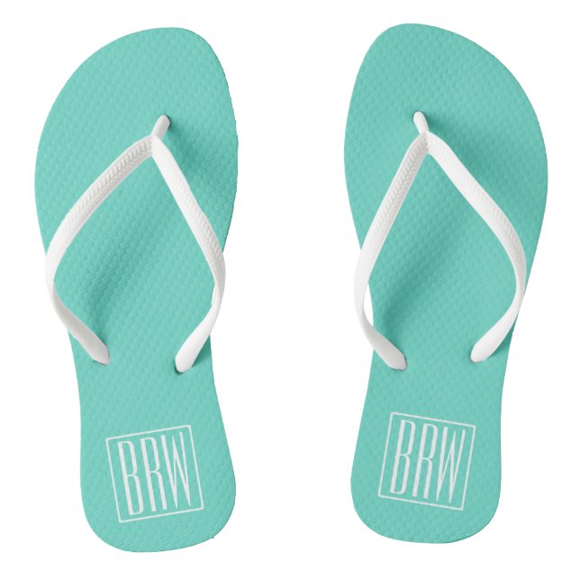 Tongs Bold Modern | White on aqua (Semelle)