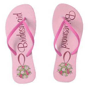 Tongs Bouquet rose Mariage de la servante