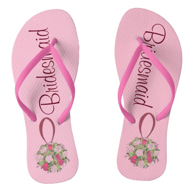 Tongs Bouquet rose Mariage de la servante (Semelle)