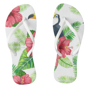 Tongs Bouquet Toucan et tropical