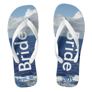 Tongs Bride Ocean Waves Blue Sky