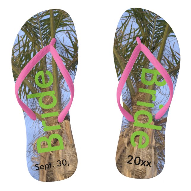 Tongs Bride Palm Trees Ciel bleu (Semelle)