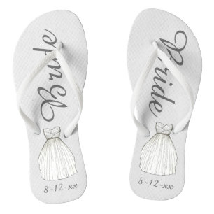 Tongs BRIDE White Princesse Mariage robe Gown Flip Flops