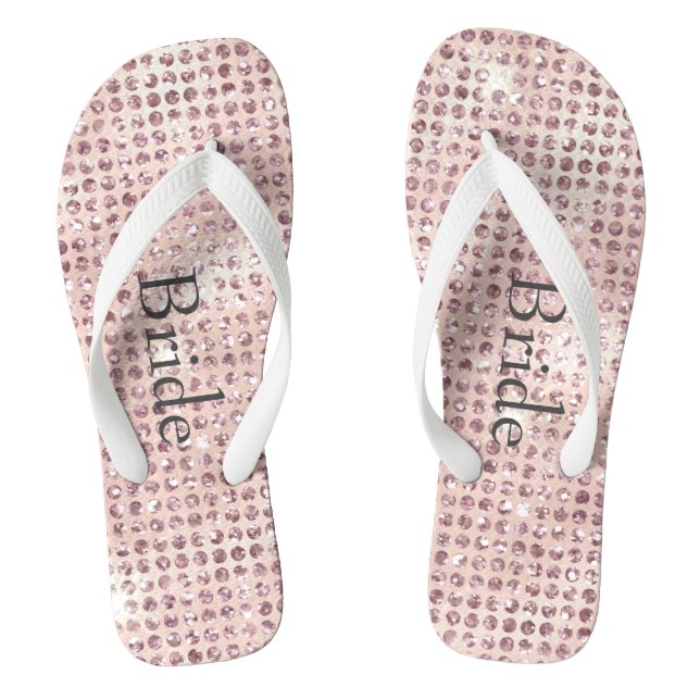 Tongs Brides Mariages en glamme doré rose pâle (Semelle)