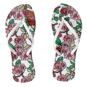 Tongs Bright red flowers