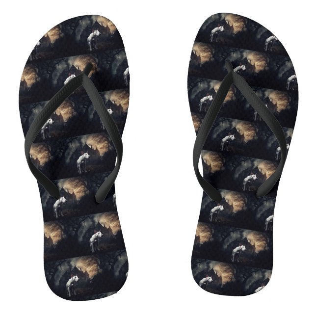 Tongs Bull Terrier Halloween effroi (Semelle)