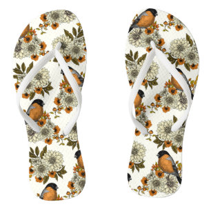 Tongs Bullfinch on autumn floral 2