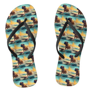 Tongs Bullmastiff Beach Surfing Peinture