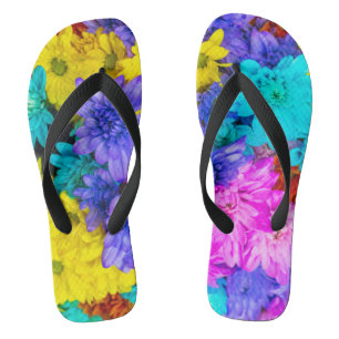 Tongs Bunch de fleurs colorées