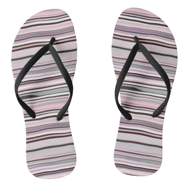Tongs Burgundy, rose et violet rayures ondulées (Semelle)
