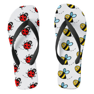 Tongs Busy Bumblebee & Ladybird Motif