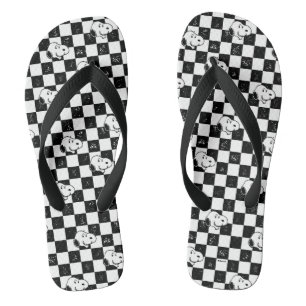 Tongs cacahuètes   Drapeau À damiers Snoopy
