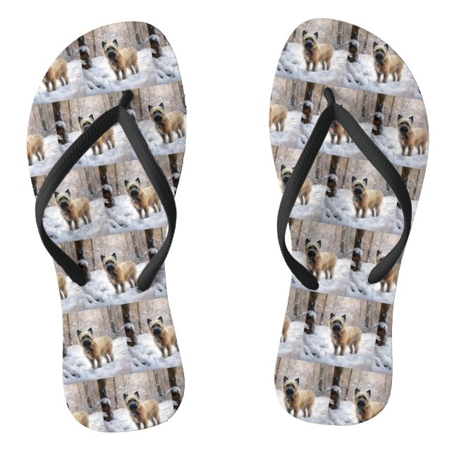 Tongs Cairn Terrier Qu'Il Neige Noël (Semelle)