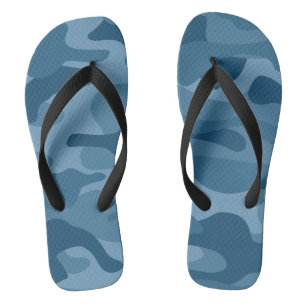 Tongs Camo Monocolore Bleu Acier