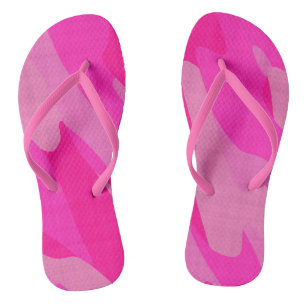 Tongs camo rose abstrait