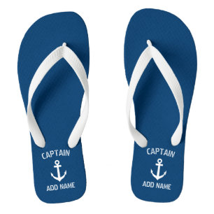 Tongs Capitaine de bateau marin bleu marine