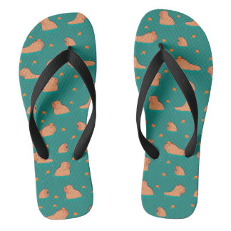 Tongs capybares flottantes avec orange