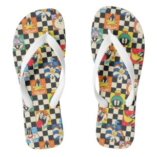 Tongs Caractères LOONEY TUNES™ sur Checker noir et blanc