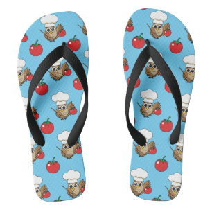 Tongs Caricature de Chouette à Cuisine mignonne