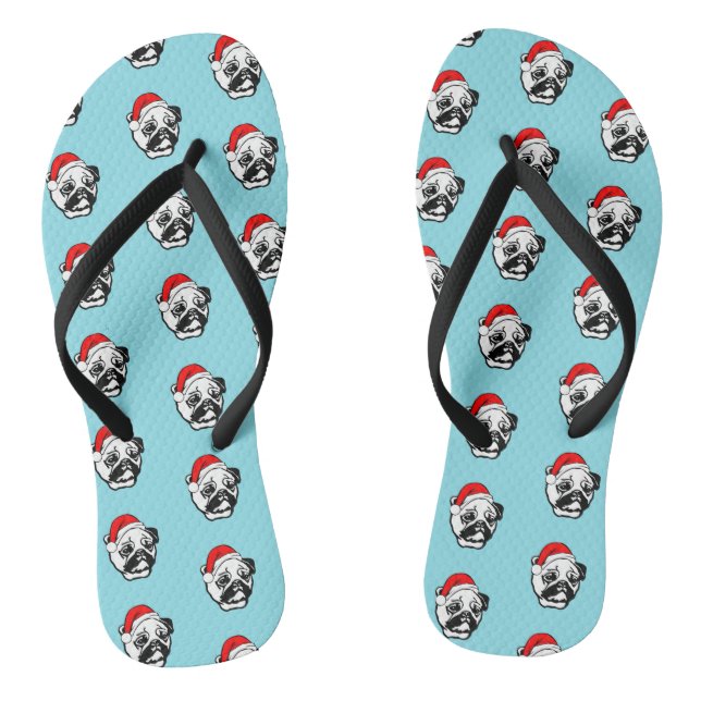 Tongs Carlin avec le Motif de Noël Santa Hat (Semelle)