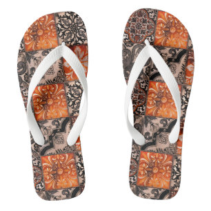 Tongs Carreaux de tangerine