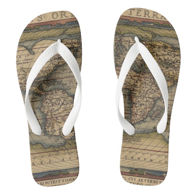 Tongs Carte 1570 du monde d'Ortelius (Semelle)