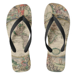 Tongs Carte antique du monde