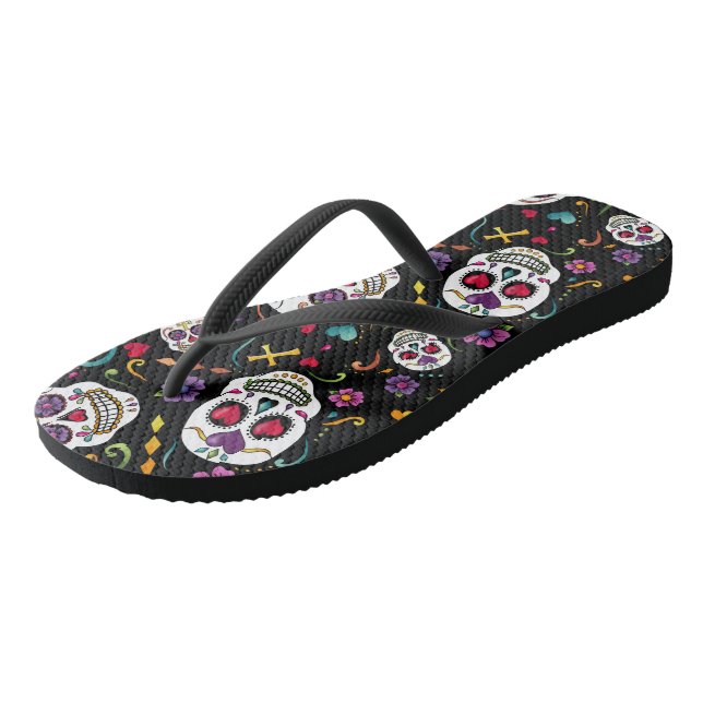 Tongs Célébration de Calaveras - noir (Incliné)