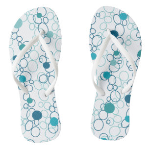 Tongs Cercles Aqua Bleus Points Flip Flops
