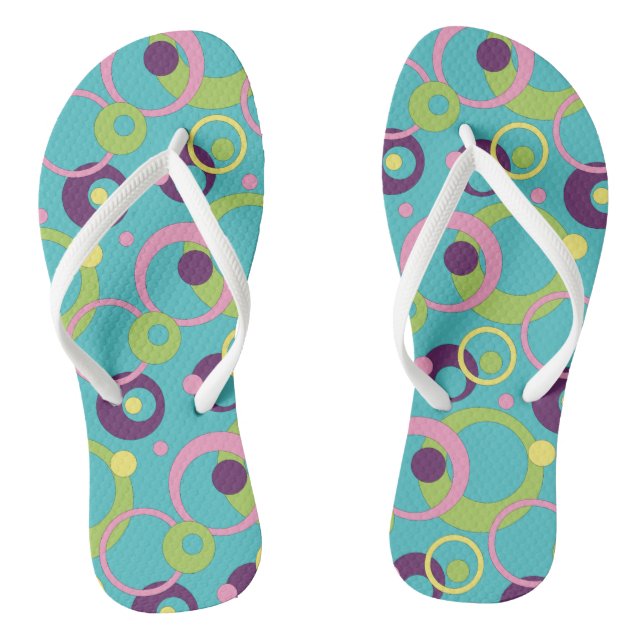 Tongs Cercles bleus funky Flip Flops (Semelle)