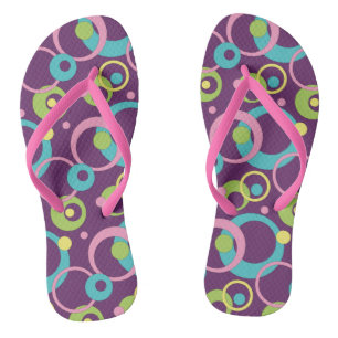 Tongs Cercles Violets Funky