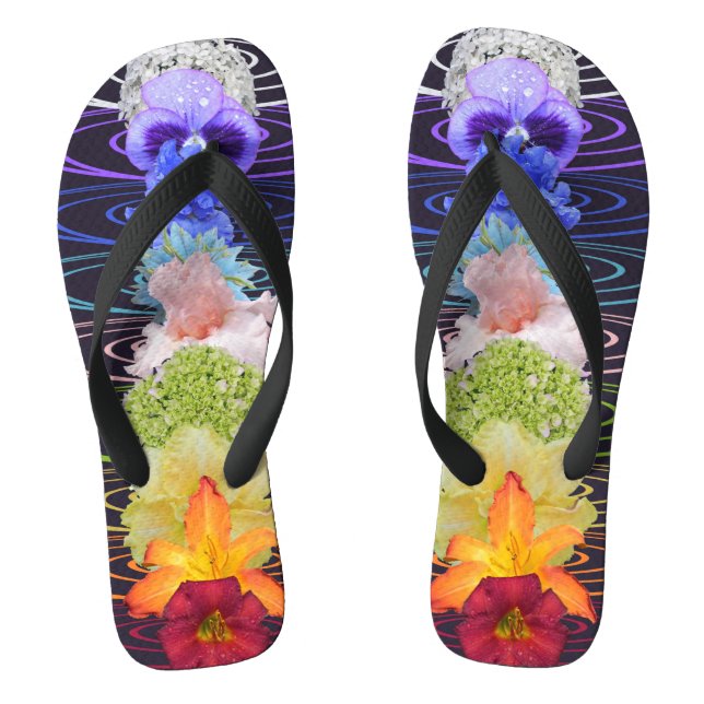 Tongs Chakra Fleurs Méditation Zen (Semelle)