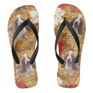 Tongs Chandail de Noël moche de Basset Hound