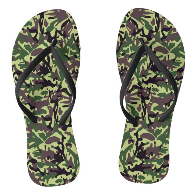 Tongs Chasseurs Motif Camo Vert (Semelle)