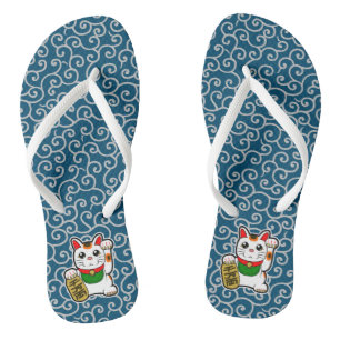 Tongs Chat chanceux japonais - Maneki Neko Flip Flops