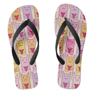 Tongs Chats mignons avec les coeurs affectueux