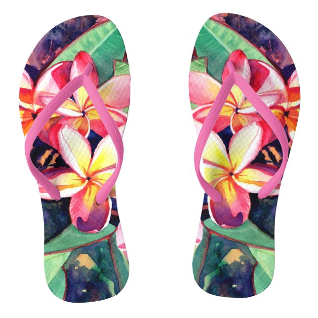 Tongs Chaussons Aloha Plumeria doux (Semelle)