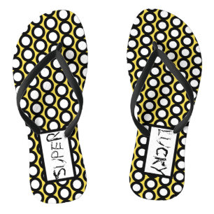 Tongs Chaussures de plage Cercles Super Chanceux Art Abs
