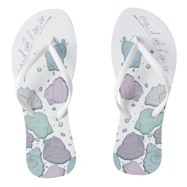 Tongs CHAUSSURES mariages | Coquillages modernes Lilac D (Semelle)