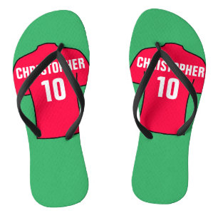 Tongs Chemise de football en rouge