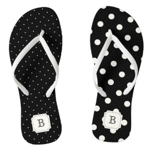 Tongs Chic chic moderne ivoire Pois Mélange Monogramme
