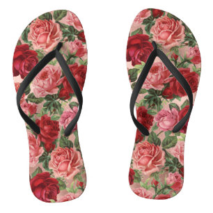 Tongs Chic Elegant Vintage rose Roses Florales