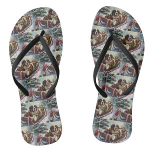 Tongs Chien Saint-Bernard Noël Festif
