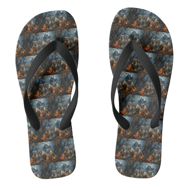 Tongs Chien-taureau Halloween nuit Chien de nuit plaisir (Semelle)