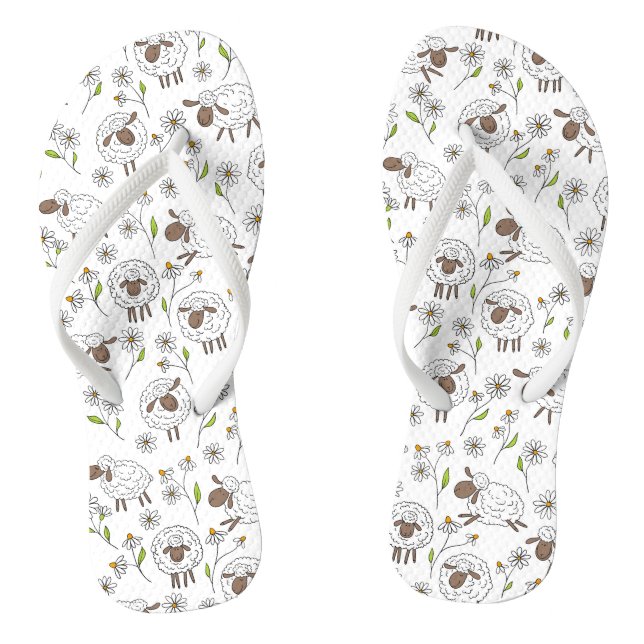 Tongs Chiens de comptage sur blanc (Semelle)