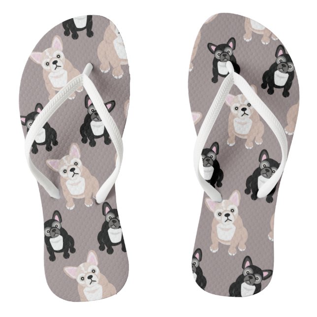 Tongs Chiots mignons de bouledogue français (Semelle)