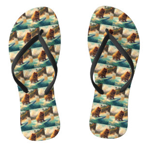 Tongs Chow Chow Beach Plage Surf Peinture