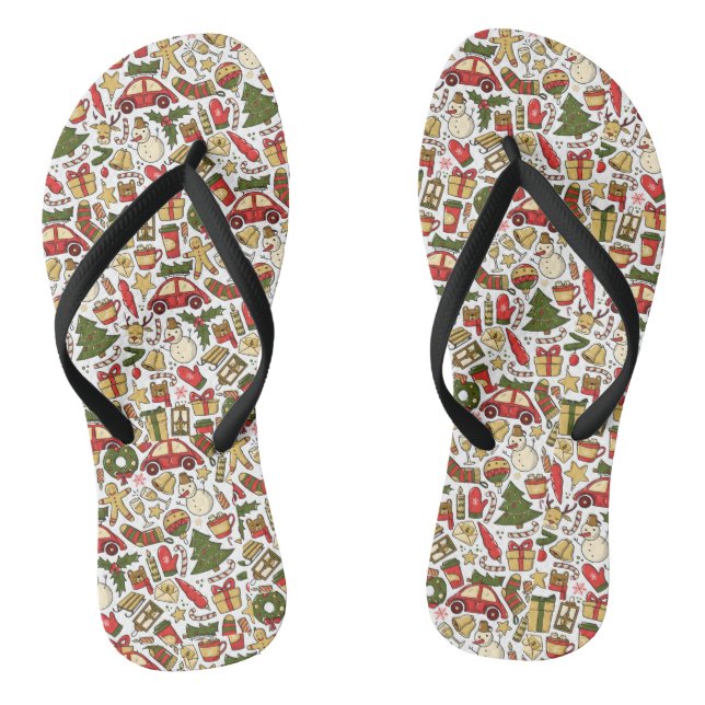 Tongs Christmas Doodle Pair of Flip Flops (Semelle)