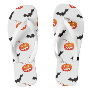 Tongs Citrouilles et chauves-souris d'Halloween, Trou ou